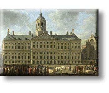 Imán de nevera, el Ayuntamiento en la Plaza Dam, Berckheyde