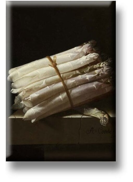 Kühlschrankmagnet, Stillleben mit Spargel, Coorte