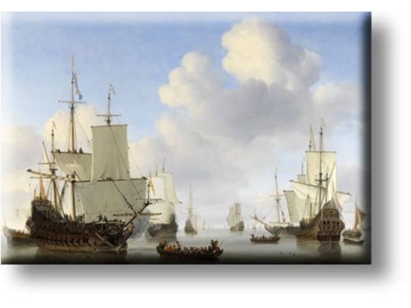 Imán de nevera, barcos holandeses, Van de Velde