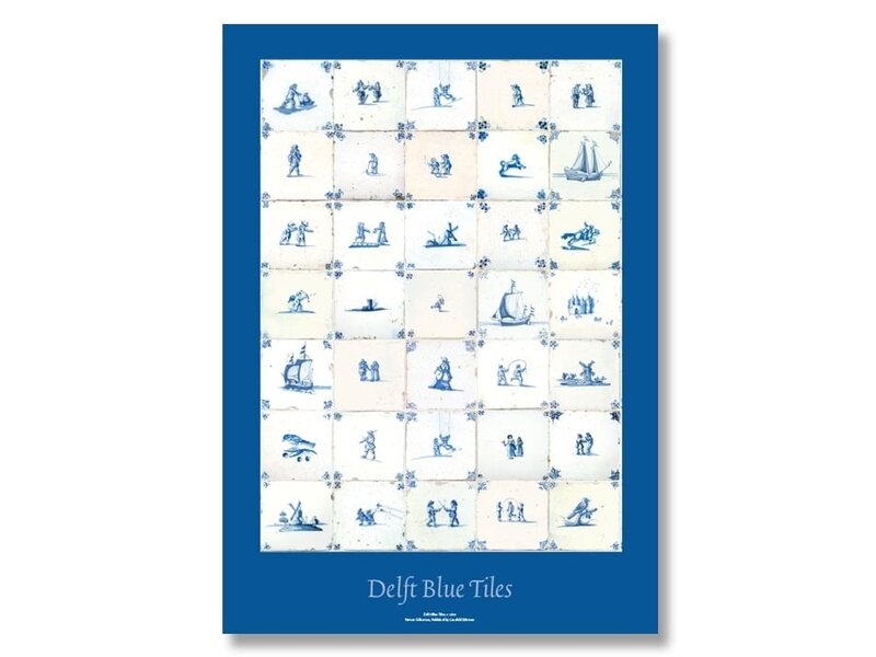 Poster, 50x70 cm, Delfter Blaue Fliesen, um 1600