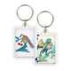 Porte-clés, détail carreaux bleu Delft, oiseaux