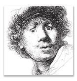 Postcard, Self Portrait with Curious Face, Rembrandt Postcard, Self Portrait with Curious Face, Rembrandt
