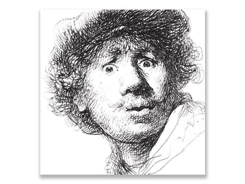 Carte postale, Autoportrait au look surpris, Rembrandt