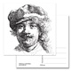 Postcard, Self portrait with hat, Rembrandt