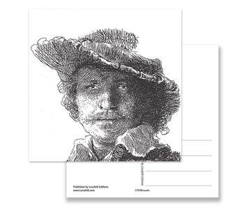 Carte postale, 1636 Autoportrait avec Saskia, Rembrandt