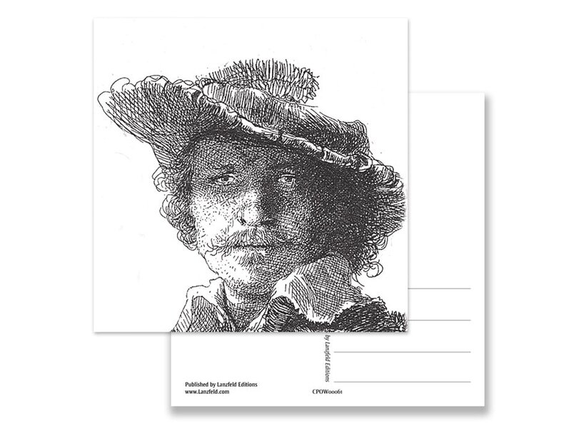 Postkarte, 1636 Selbstporträt mit Saskia, Rembrandt