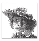 Postkarte, 1636 Selbstporträt mit Saskia, Rembrandt