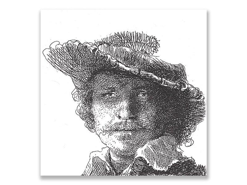Postkarte, 1636 Selbstporträt mit Saskia, Rembrandt