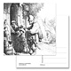 Postcard, The Pied Piper, Etch 1632, Rembrandt