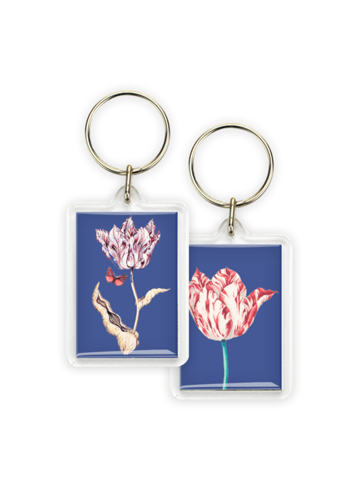 Llavero, tulipán con mariposa