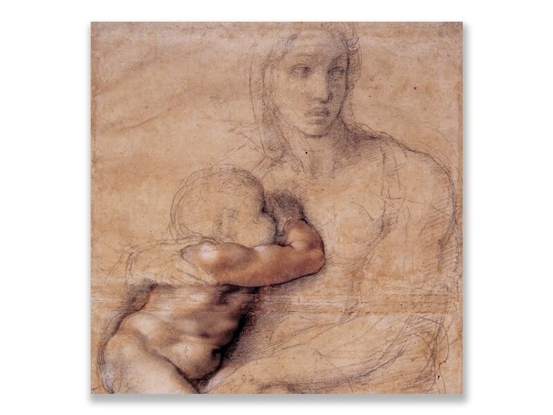Postkarte, Madonna, Michelangelo, Madonna und Kind 1520-25