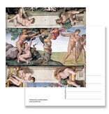 Postcard, Sistine chapel, Adam and Eve, MichealAngelo