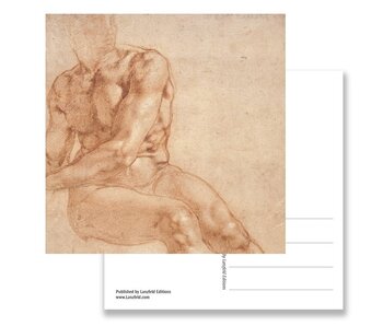 Postal, Estudio de un joven sentado, Miguel Ángel