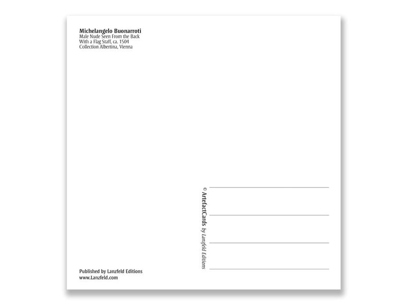 Postkarte, nackter Mann, von hinten gesehen, Michelangeloh