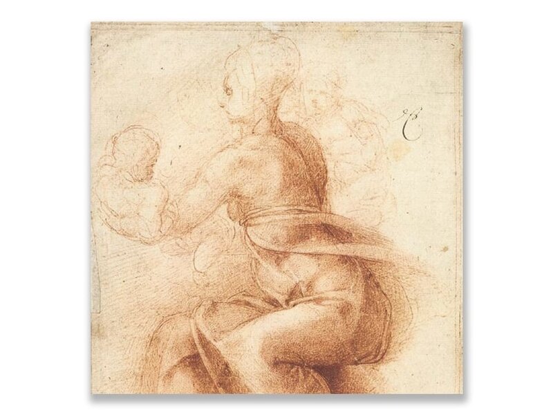 Postcard, Mother and Child with St John, Michelangelo