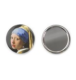 Miroir de poche Large, 80 mm, fille avec une boucle d'oreille en perle, Vermeer