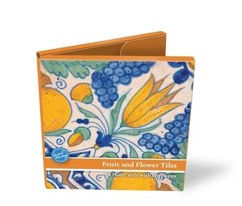 Porte-cartes, carreaux bleu Delft, Fruits et fleurs