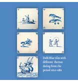 Porte-cartes, Carré, carreaux bleu Delft