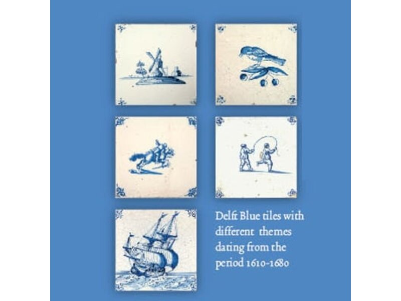 Porte-cartes, Carré, carreaux bleu Delft