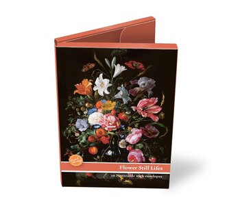 Kaartenmapje,  set van 10 kaarten, Stilleven met bloemen