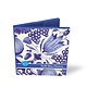 Cartera de tarjeta, cuadrado, azulejos florales azules de Delft