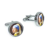 Cufflinks, Round, Girl with a Pearl Earring, J.Vermeer