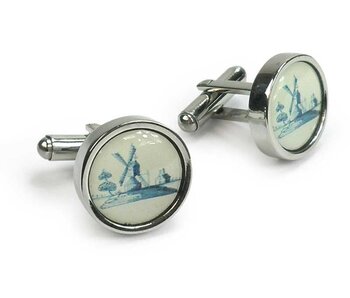 Cufflinks, Windmill Delft Blue Tile
