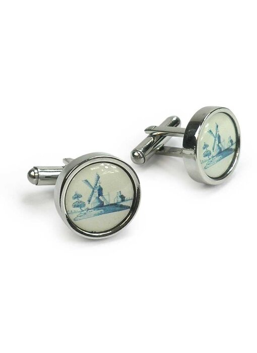 Gemelos, molino de viento azul de Delft