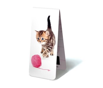 Magnetische Boekenlegger, Kitten, poesje met wol