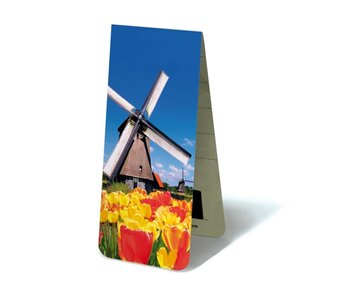Magnetisches Lesezeichen, Windmühle und Tulpen