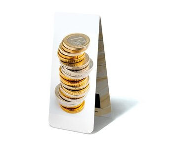 Signet magnétique, pièces en euro empilées