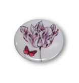 Spiegeltje, klein, Ø 60 mm,  Tulp met vlinder, Marrel