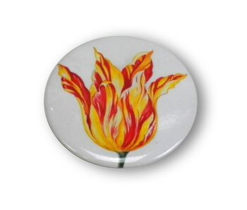Pocket Mirror,  Ø 60 mm,  Yellow red tulip, Marrel