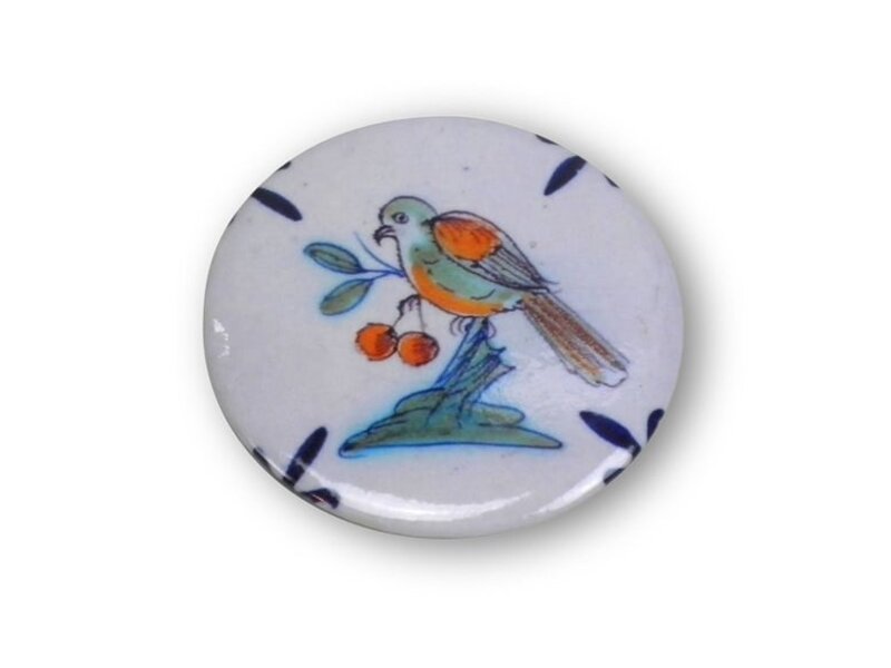 Miroir de poche, Ø 60 mm, oiseau bleu de Delft