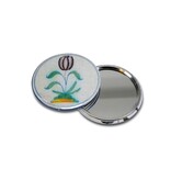 Pocket Mirror , Ø 60 mm, Delft Blue tulip in circle