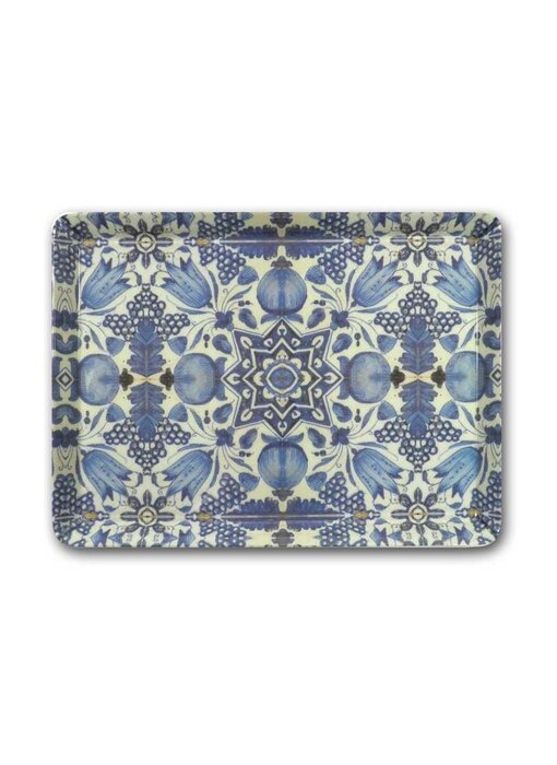 Plateau de service midi (27 x 20 cm), tulipes bleu Delft