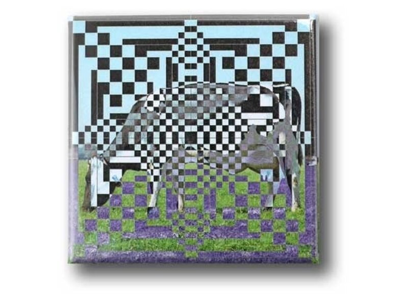 Kühlschrankmagnet, Optische Kunst OA 18 Kuh