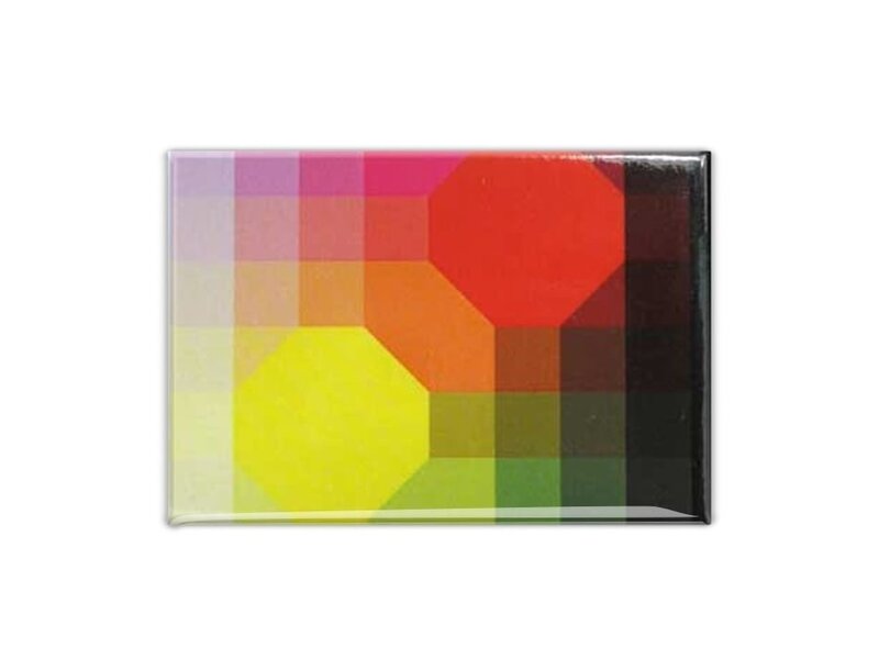 Koelkastmagneet, Op-Art Geel/Rood