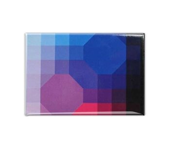 Imán de Nevera, Arte Óptico Púrpura / Azul