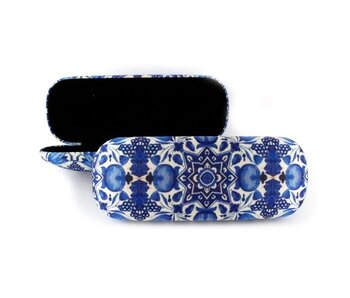 Estuche para gafas, azulejos de tulipán azul de Delft