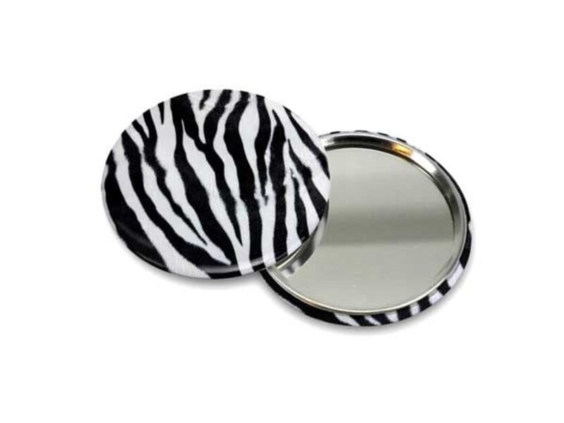 Taschenspiegel klein, Ø 60 mm Haut, Zebra