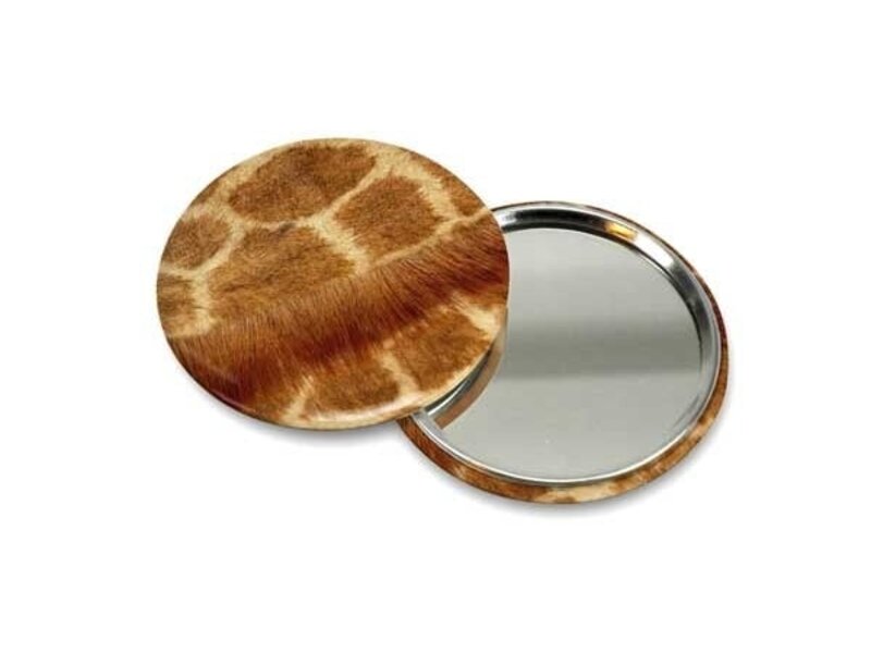 Petit miroir de poche, Ø 60 mm, Girafe de peau