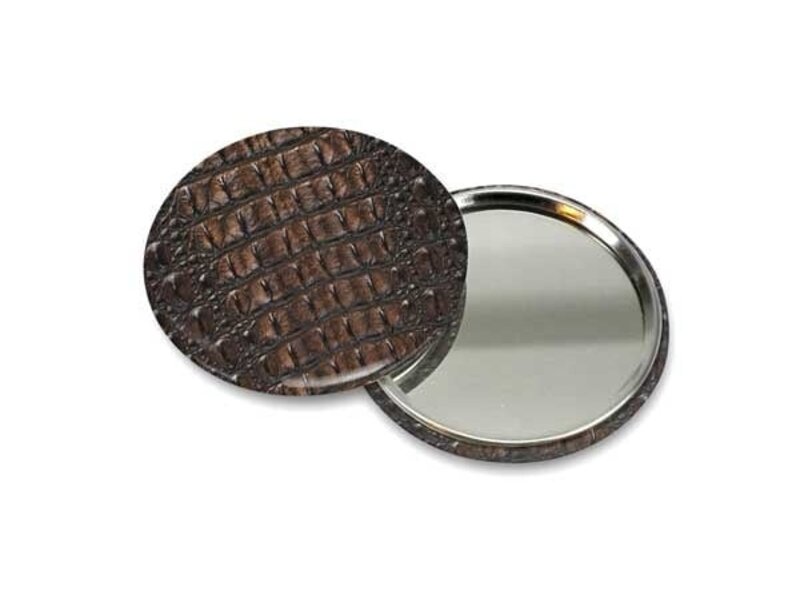 Pocket Mirror Small, Ø 60 mm, Skin, Crocodile
