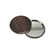Espejo de bolsillo pequeño, Ø 60 mm, piel, cocodrilo