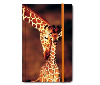 Softcover-Notizbuch A6, Giraffe und Babygiraffe