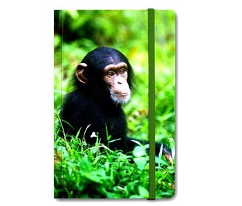 Cuaderno de tapa blanda A6, chimpancé bebé