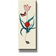Kühlschrankmagnet, zwei Tulpen und Schmetterling