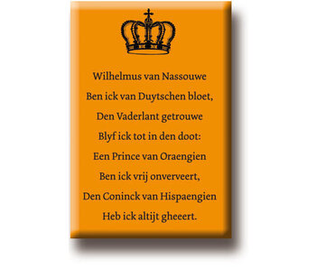 Fridge magnet, Anthem Wilhelmus van Nassouwe