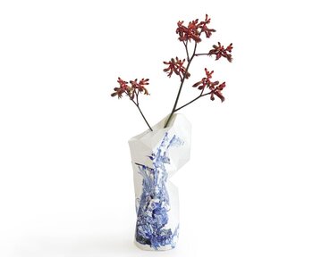 Papiervase, Delfter blaue Symbole / Schiff