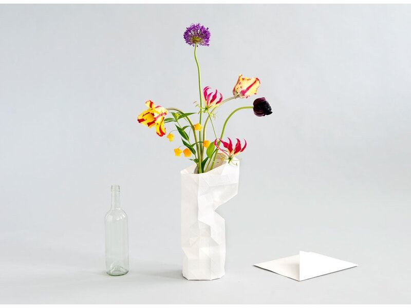 Vase en papier, maisons du canal d'Amsterdam
